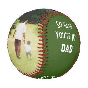 Personalised GLAD YOU'RE MY DAD 2 Photo GREEN Baseball