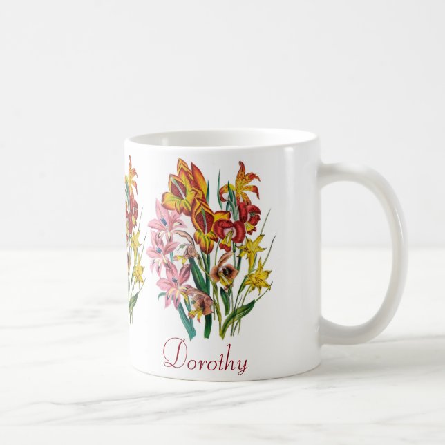 Personalised Gladioli Coffee Mug (Right)