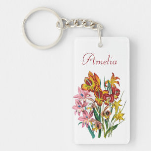 Personalised Gladioli Key Ring