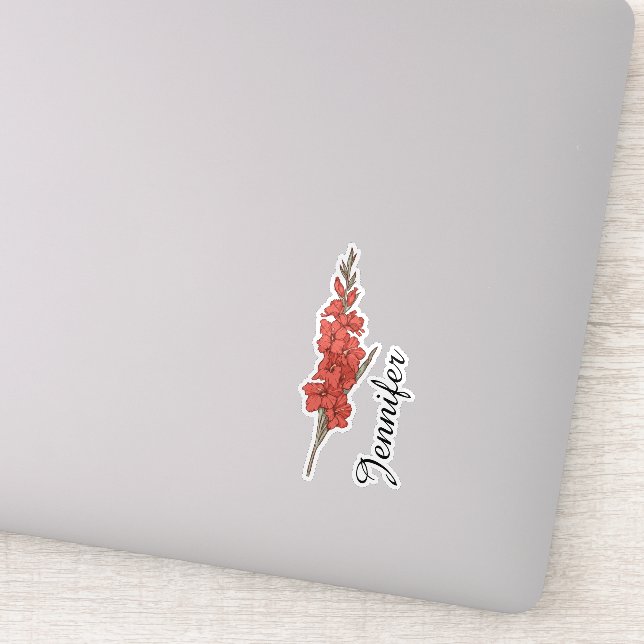 Personalised Gladiolus Floral Name Botanical (Detail)