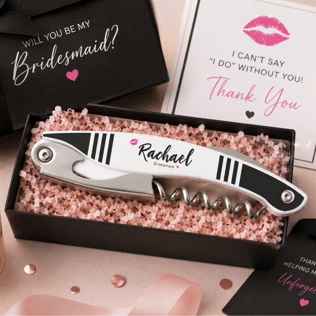 Personalised Glam Bridesmaid Corkscrew Wine Opener (Creator Uploaded)