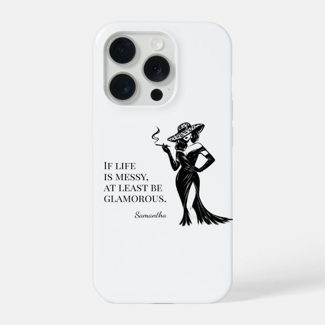 Personalised Glam Style Quote Design  iPhone Case (Back)