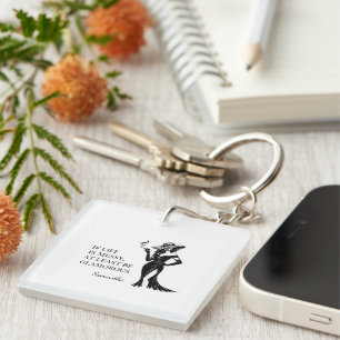 Personalised Glam Style Quote Design  Key Ring