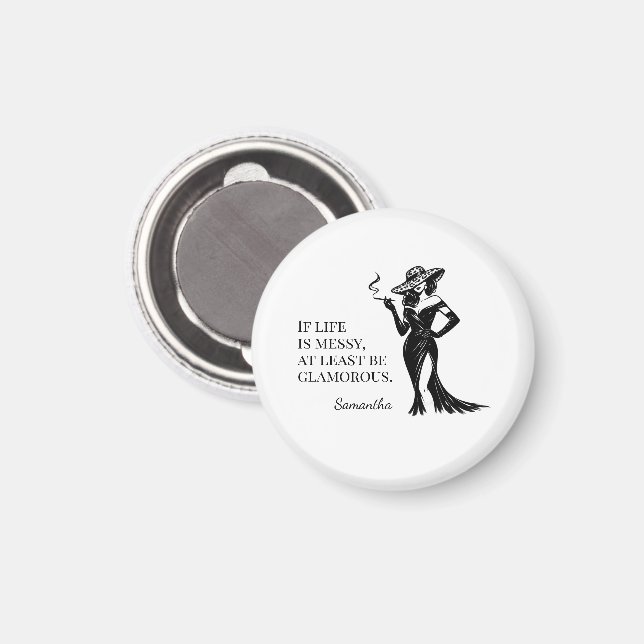 Personalised Glam Style Quote Design  Magnet (Front/Back)