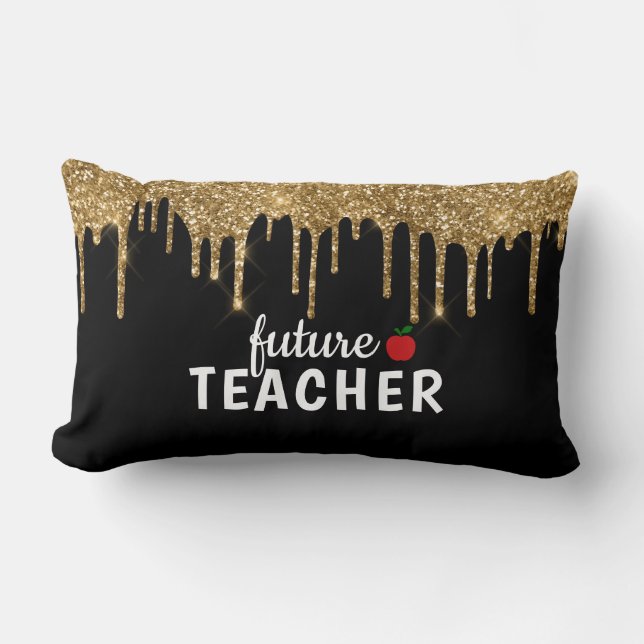 Personalised Glam Teacher Lumbar Cushion (Front)