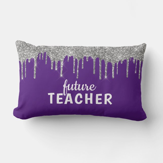 Personalised Glam Teacher Lumbar Cushion (Front)