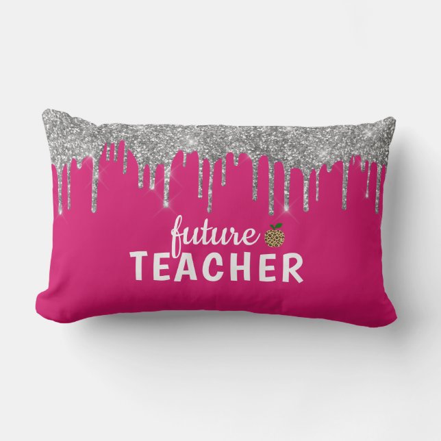 Personalised Glam Teacher Lumbar Pillow (Front)