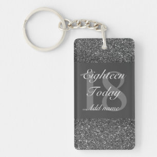 Personalised glamorous birthday keychain 18th