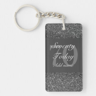 Personalised glamorous birthday keychain 70th