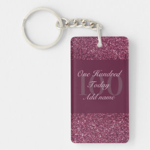 Personalised glamourous birthday keychain 100th
