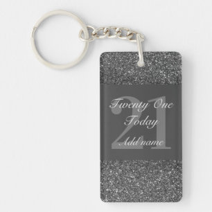 Personalised glamourous birthday keychain 21st