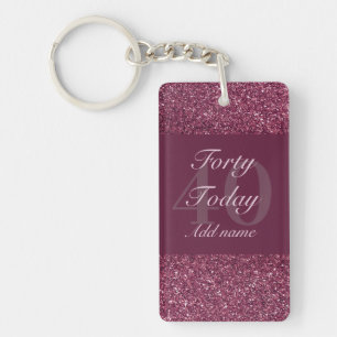 Personalised glamourous birthday keychain 40th