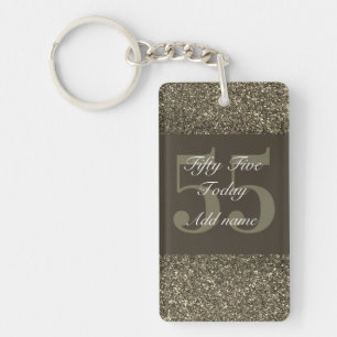 Personalised glamourous birthday keychain 55th