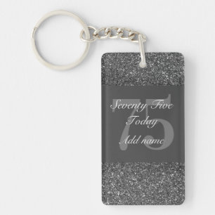 Personalised glamourous birthday keychain 75th