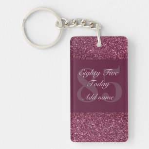 Personalised glamourous birthday keychain 85th