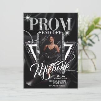Personalised Glamourous Diamond PROM SEND-OFF Part Invitation