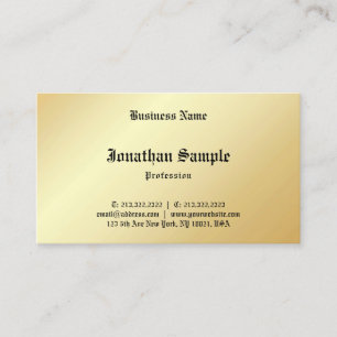 Personalised Glamourous Faux Gold Calligraphed Business Card