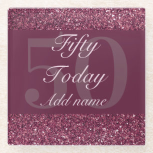 Personalised glamourous special coaster 50th