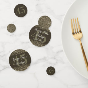 Personalised glamourous table confetti 45th