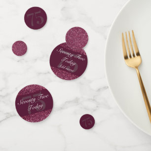 Personalised glamourous table confetti 75th