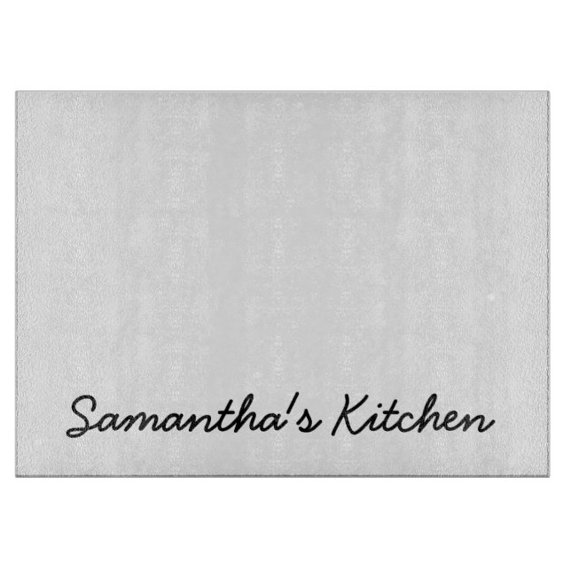 Personalised glass cutting board with custom text (Front)