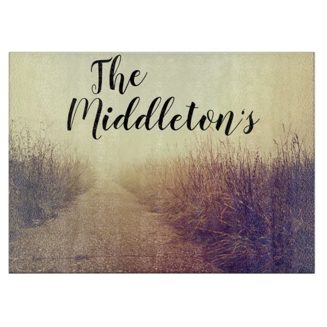 Personalised Glass Cutting Sunrise Pathway Walkway Cutting Board (Front)