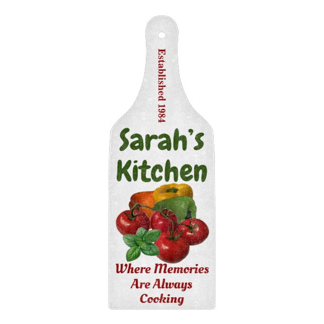 Personalised Glass Kitchen Cutting Board (Front)
