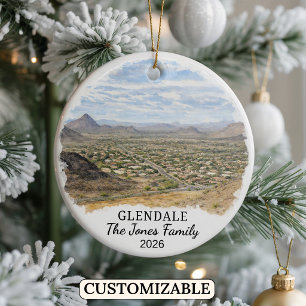 Personalised Glendale Ornament, Custom Arizona Ceramic Ornament