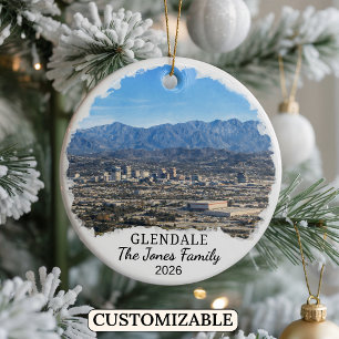 Personalised Glendale Ornament, Custom California Ceramic Ornament