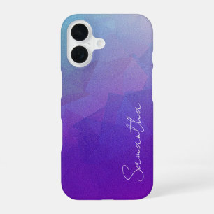Personalised Glitter Abstract Blue & Purple iPhone 16 Case