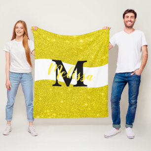 Personalised glitter fleece blanket