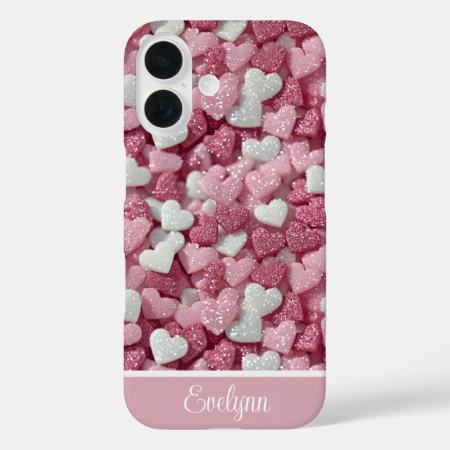 Personalised Glitter Hearts Love/Valentine's Day  Case-Mate iPhone Case (Back)