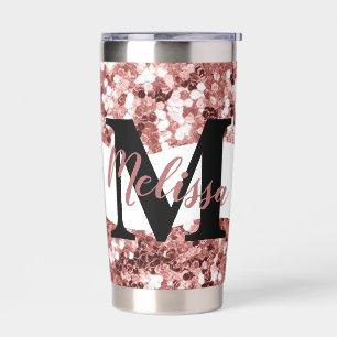 Personalised glitter insulated tumbler