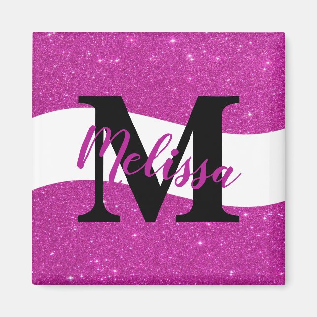 Personalised glitter  magnet (Front)