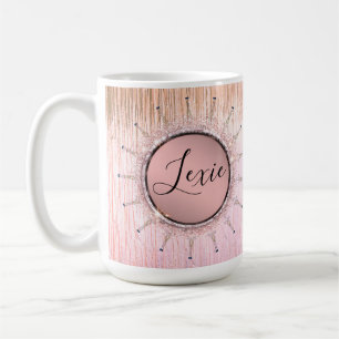 Personalised Glitter Mandala Pink Frosted Glass  Coffee Mug