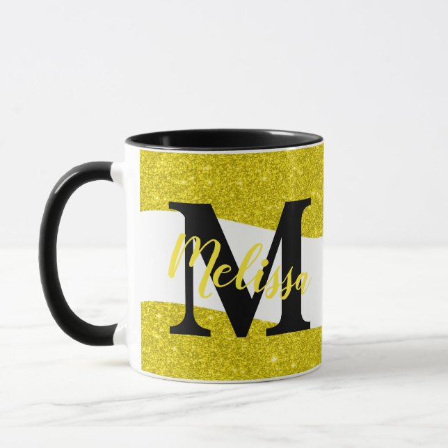 Personalised glitter  mug (Left)