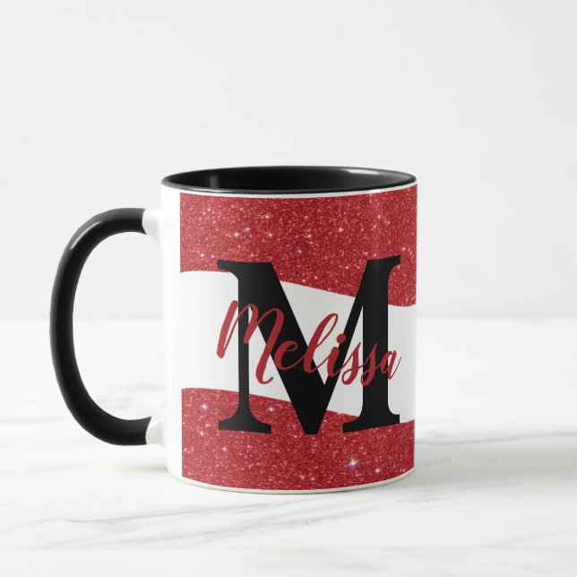 Personalised glitter  mug (Left)