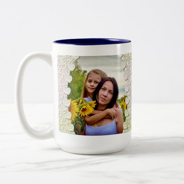 Personalised Glitter Photo Mug Wrap Design (Left)