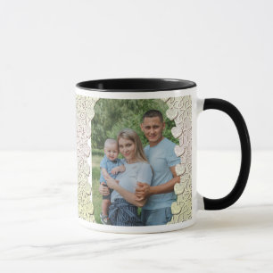 Personalised Glitter Photo With  Decorative Hearts Mug