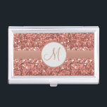 Personalised Glitter Rose Gold Sequin Monogram Business Card Holder<br><div class="desc">This design was created though digital art. It may be personalised in the area provided or customising by choosing the click to customise further option and changing the name, initials or words. You may also change the text colour and style or delete the text for an image only design. Contact...</div>