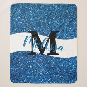 Personalised glitter sherpa blanket