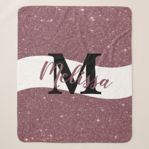 Personalised glitter  sherpa blanket