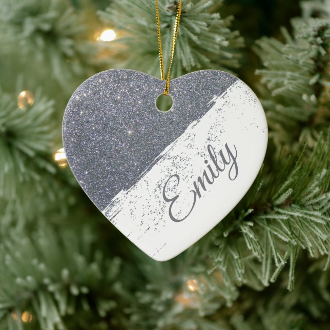 Personalised glitter spray ceramic ornament (Tree)