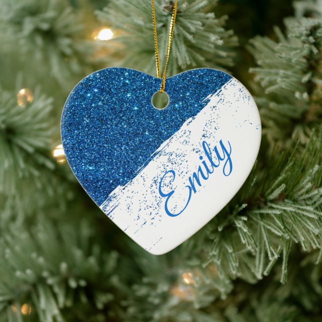 Personalised glitter spray ceramic ornament (Tree)