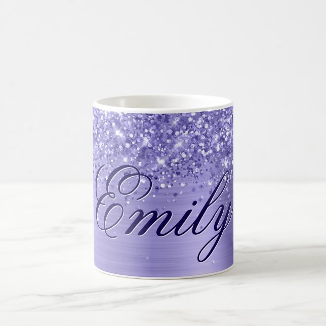 Personalised Glittery Periwinkle Foil Coffee Mug (Center)