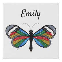 Personalised Glittery Rainbow Butterfly