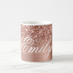Personalised Glittery Rose Gold Foil Coffee Mug