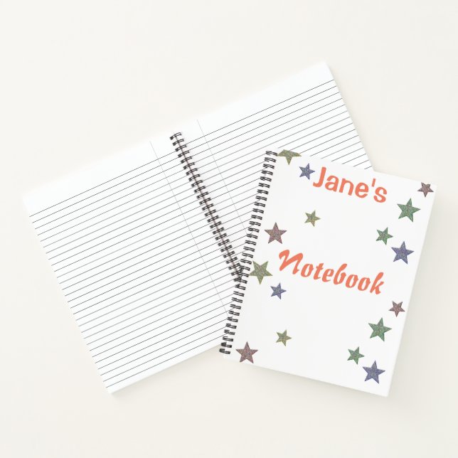 Personalised Glittery Stars Notebook (Inside)