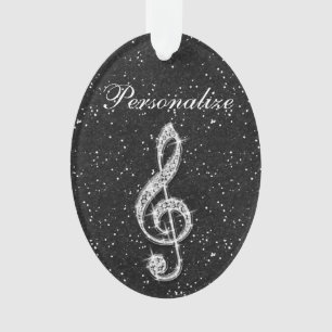 Personalised Glitzy Sparkly Diamond Music Note Ornament
