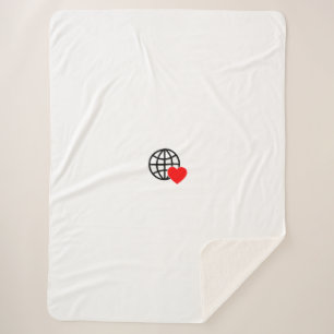 Personalised Global Love Sherpa Blanket